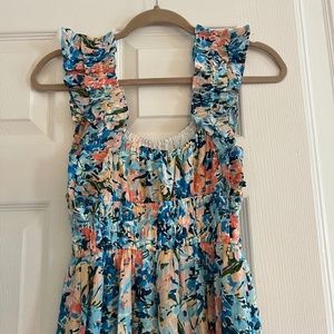 A&F floral ruffle maxi dress